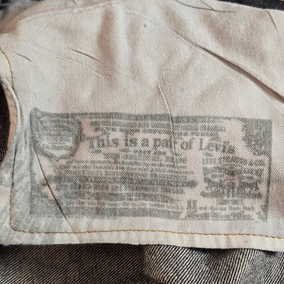 Levi Strauss 501 Jeans Mens W42 L29 (hemmed) Dark Wash Button Fly Straight Leg - Picture 11 of 16